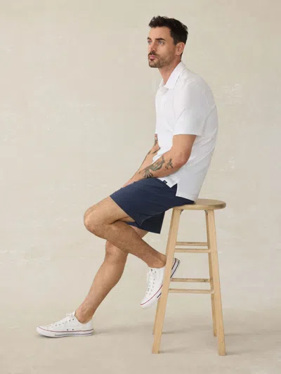 Faherty Short Sleeve Movement Pique Polo In White