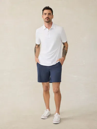 Faherty Short Sleeve Movement Pique Polo In White