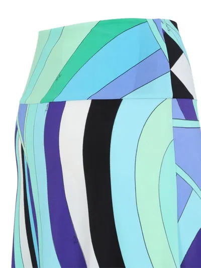 Pucci A-line Silhouette Midi Length Skirt In Blue