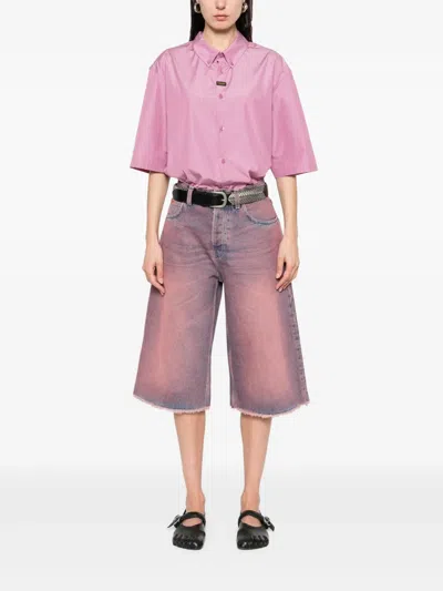 Martine Rose Cotton Poplin Shirt In Pink
