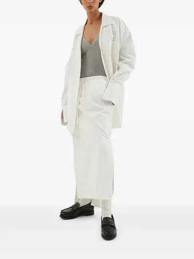 1989 Studio Popeline Pencil Skirt With Drawstringed Waist In White