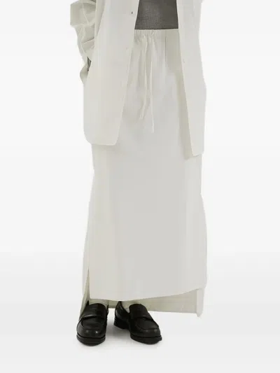 1989 Studio Popeline Pencil Skirt With Drawstringed Waist In White