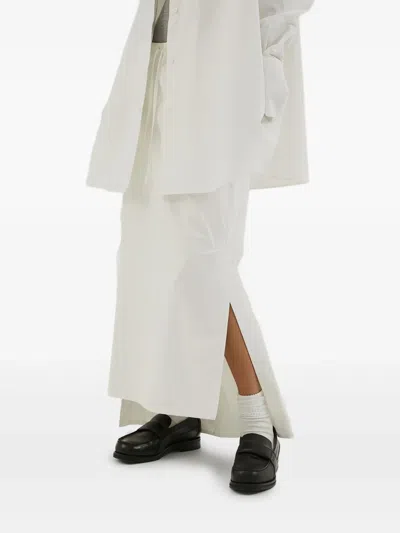 1989 Studio Popeline Pencil Skirt With Drawstringed Waist In White