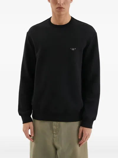 1989 Studio Crewneck Sweatshirt Ribbed Cuffs And Hem In Black