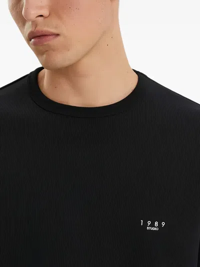 1989 Studio Crewneck Sweatshirt Ribbed Cuffs And Hem In Black