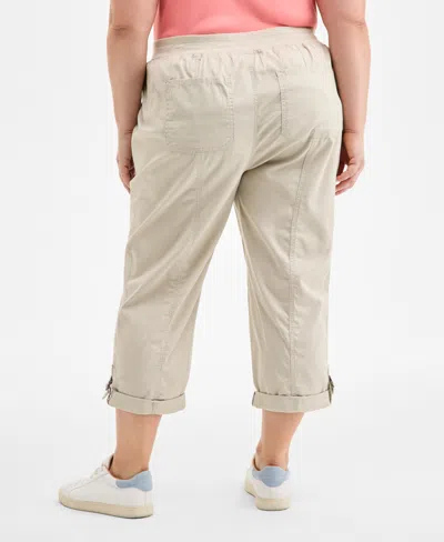 Style & Co Plus Size D-ring Cuffed Capri Pants, Exclusively At Macy's In Pink