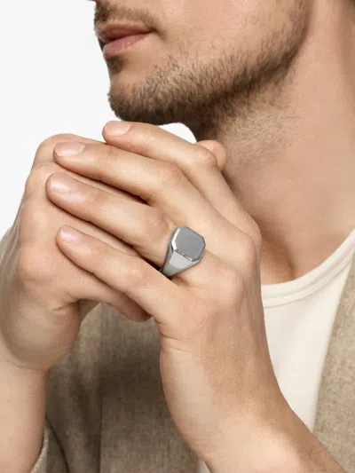 David Yurman Sterling Silver Streamline Signet Ring (14mm) In Silver