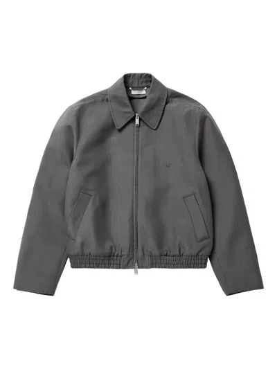 1989 Studio Lightweight Cotton Overshirt Jacket With Zip Closure In Gray