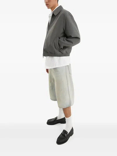 1989 Studio Lightweight Cotton Overshirt Jacket With Zip Closure In Gray