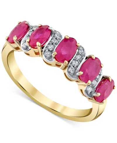 Macy's Ruby (1-3/4 Ct. T.w.) & Diamond Accent Ring In 10k Yellow Gold In Ruby