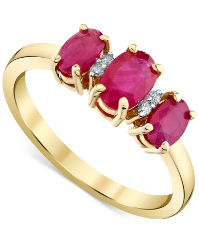 Macy's Ruby (1-1/3 Ct. T.w.) & Diamond Accent Ring In 14k Yellow Gold In Ruby
