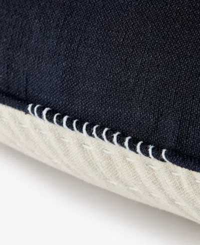 Oake Pick Stitch Decorative Pillow, 22" X 22", Exclusively At Macy's In Black Combo