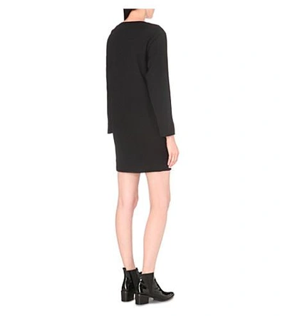 Shop Iro Anicie Lace-up Stretch-wool Dress In Black