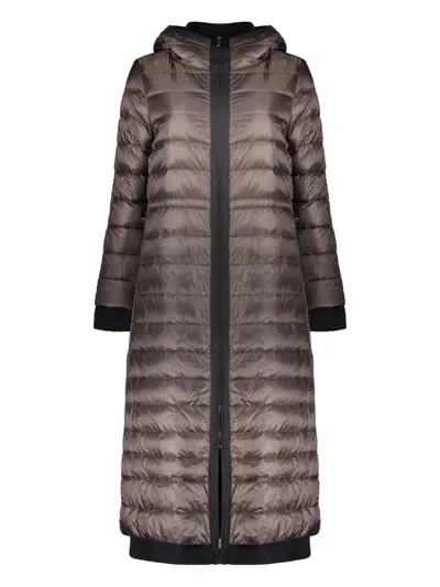 Moorer Zip-up Reversible Coat In Brown