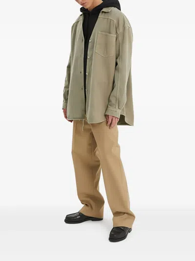 1989 Studio Light Washed Denim Overshirt With Breast-pocket In Neutrals