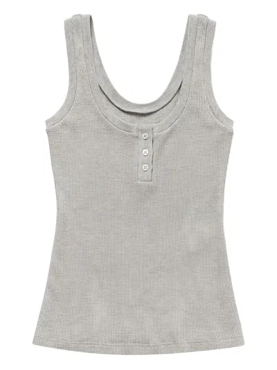 1989 Studio Stretch Fabric Waffle Tank Top In Grey