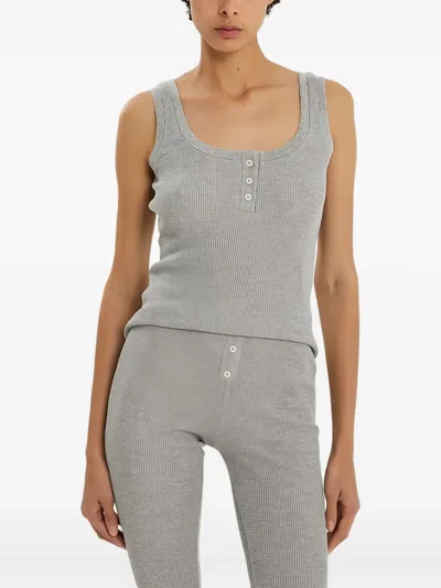 1989 Studio Stretch Fabric Waffle Tank Top In Grey