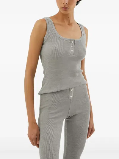 1989 Studio Stretch Fabric Waffle Tank Top In Grey