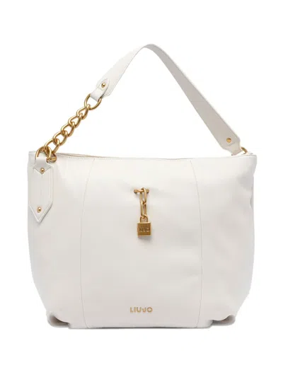 Liu •jo Shoulder Bag With Chain Strap And Padlock Detail In White