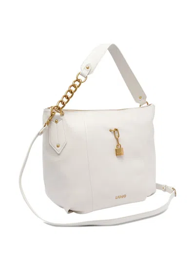 Liu •jo Shoulder Bag With Chain Strap And Padlock Detail In White