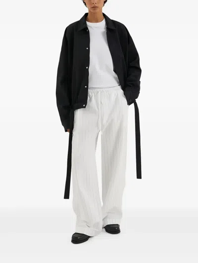 1989 Studio White Striped Boxy Pants In Multi