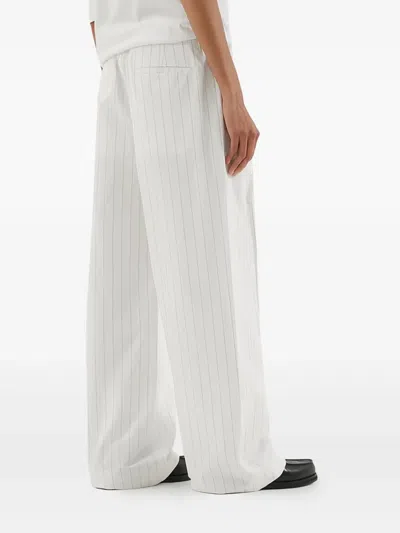 1989 Studio White Striped Boxy Pants In Multi