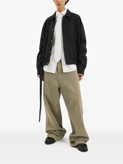 1989 Studio Dark Blue Short Trench Jacket In Black