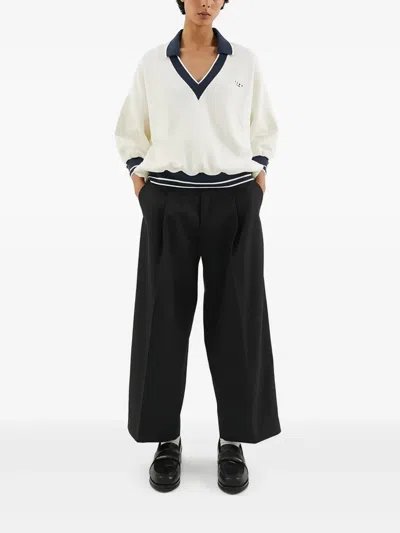 1989 Studio Pleated Chino Trousers With Back Pockets In Blue