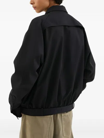 1989 Studio Dark Blue Short Trench Jacket In Black