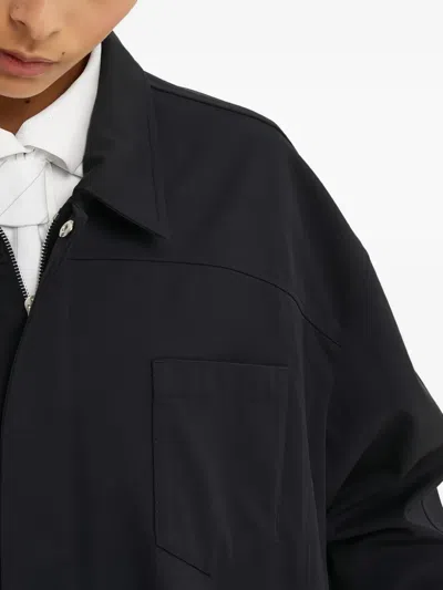 1989 Studio Dark Blue Short Trench Jacket In Black