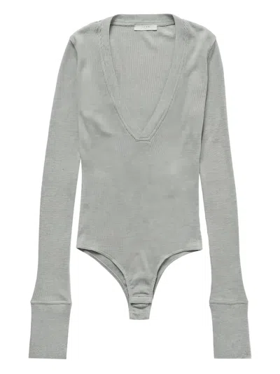 1989 Studio Light Grey Waffle Body V-neck In Gray
