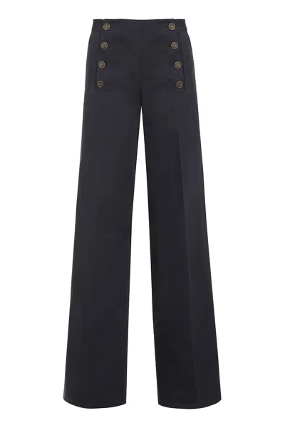 Etro Tailored Pants With Pegaso-buttons In Blue