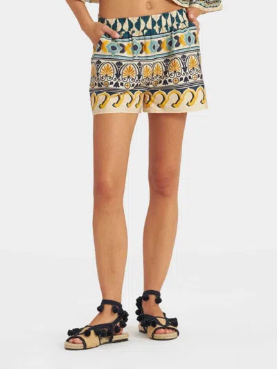 La Doublej La Double J Printed Cotton Shorts In Multi