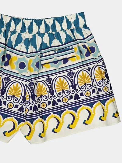 La Doublej La Double J Printed Cotton Shorts In Multi