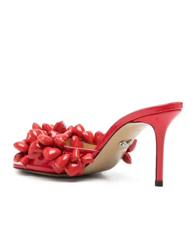 Machmach 85mm Puffly-heart Patent Mules In Red