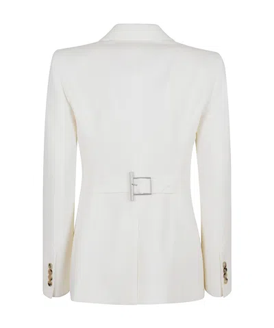 Alexander Mcqueen Single-breasted Peaked Lapels Blazer In Bone