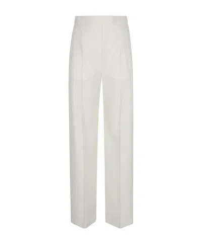 Alexander Mcqueen Wide-leg Tailored Trousers In Wool Gabardine In Bone