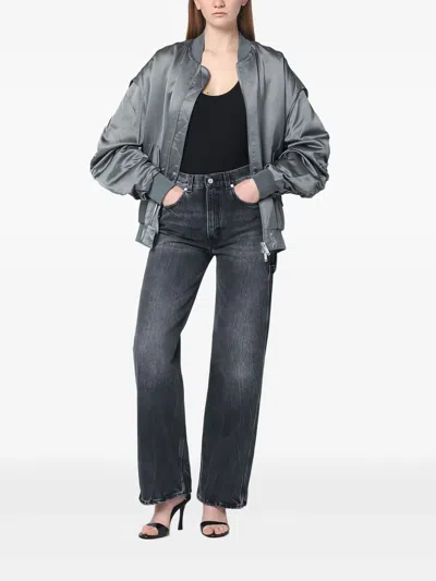 Halfboy Bomber Jacket With Zip And Flap Pockets In Gray