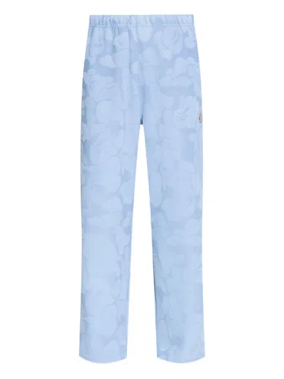 A Bathing Ape Patterned-jacquard Trousers In Blau