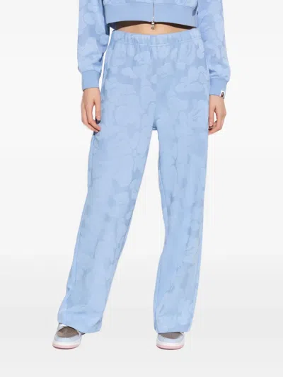 A Bathing Ape Patterned-jacquard Trousers In Blau