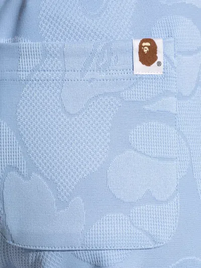 A Bathing Ape Patterned-jacquard Trousers In Blau