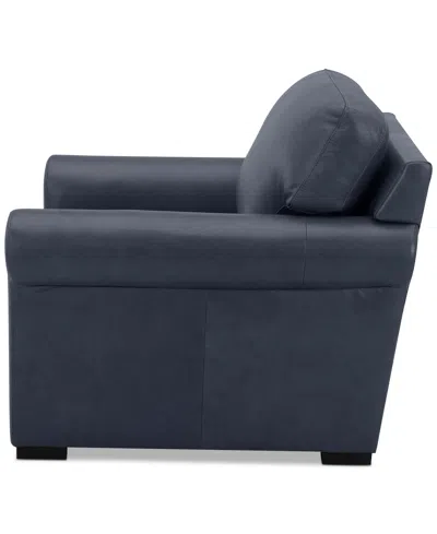 Macy's Radley 38" Leather Roll Arm Chair, Exclusively At  In Navy
