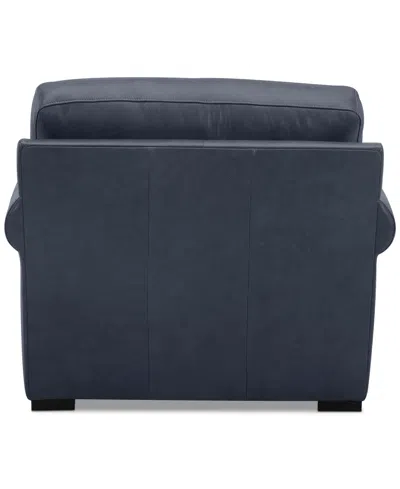 Macy's Radley 38" Leather Roll Arm Chair, Exclusively At  In Navy