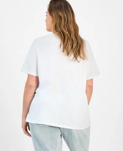 Grayson Threads, The Label Trendy Plus Size Diet Coke Bows Graphic T-shirt In Bright White