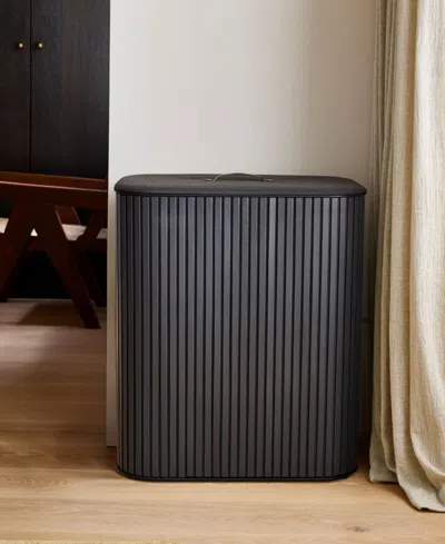 Joseph Joseph Tota Trio Luxe 90-liter Bamboo Laundry Separation Basket In Black