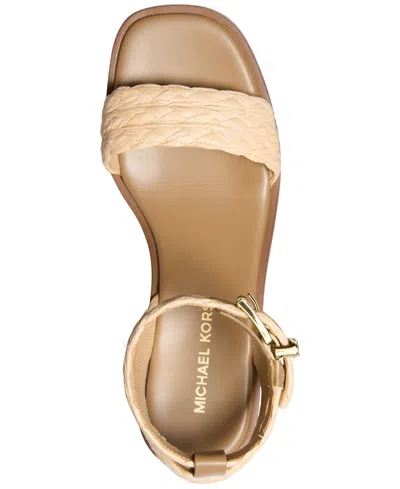 Michael Kors Sandra Straw Platform Sandal In Natural