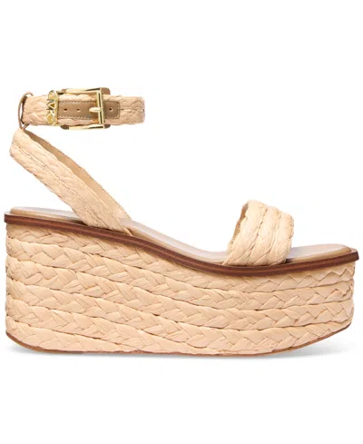 Michael Kors Sandra Straw Platform Sandal In Natural