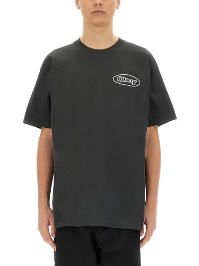 Obey Logo-print T-shirt In Black