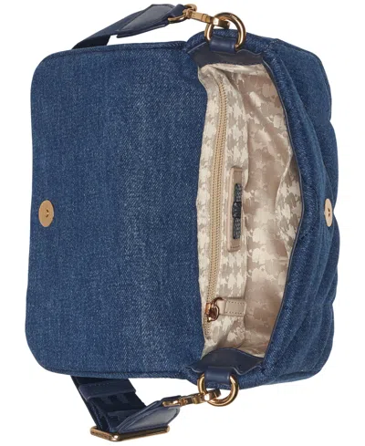 Karl Lagerfeld Voyage Quilted Denim Crossbody Bag In Washed Denim