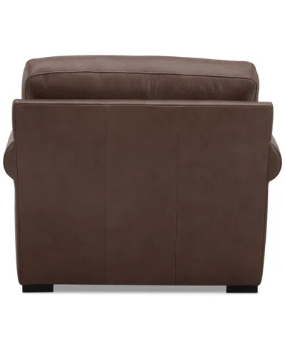 Macy's Radley 38" Leather Roll Arm Chair, Exclusively At  In Chocolate